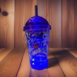 Halloween/Skeleton Blue Light Up Dome Tumbler with Straw
